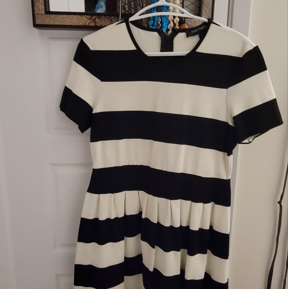 Pink Tartan pleated fit and flare dress